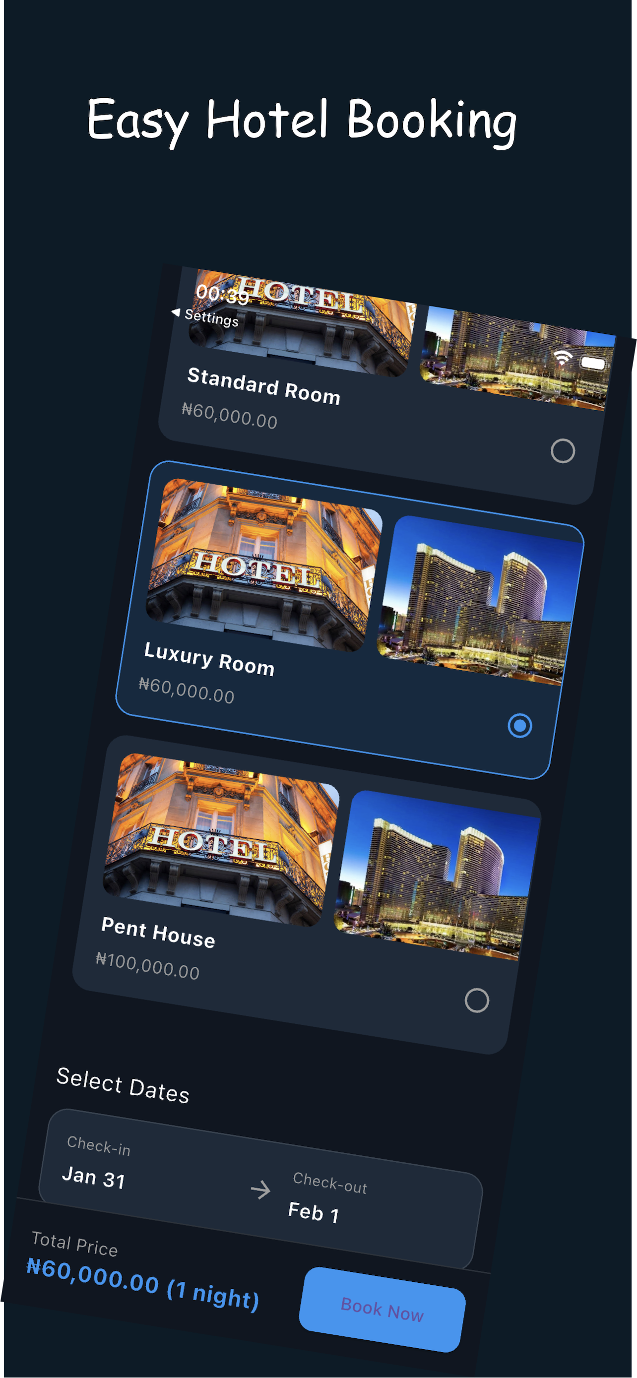 9jastay booking screen